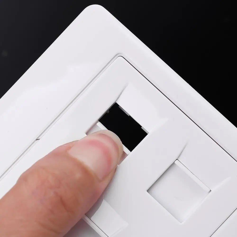 1Pcs 86 Type Network Wall Panel 1/2/3/4 Port RJ45 Connector LAN Ethernet Cable Interface CAT5E CAT6 CAT6A CAT7 CAT8 8.5x8.5cm
