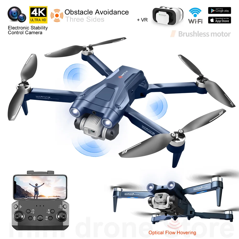 

MINI4 Mini VR Drone 4k HD Optical Flow RC Helicopter Brushless Obstacle Avoidance Folding Quadcopter With ESC Camera Free Return