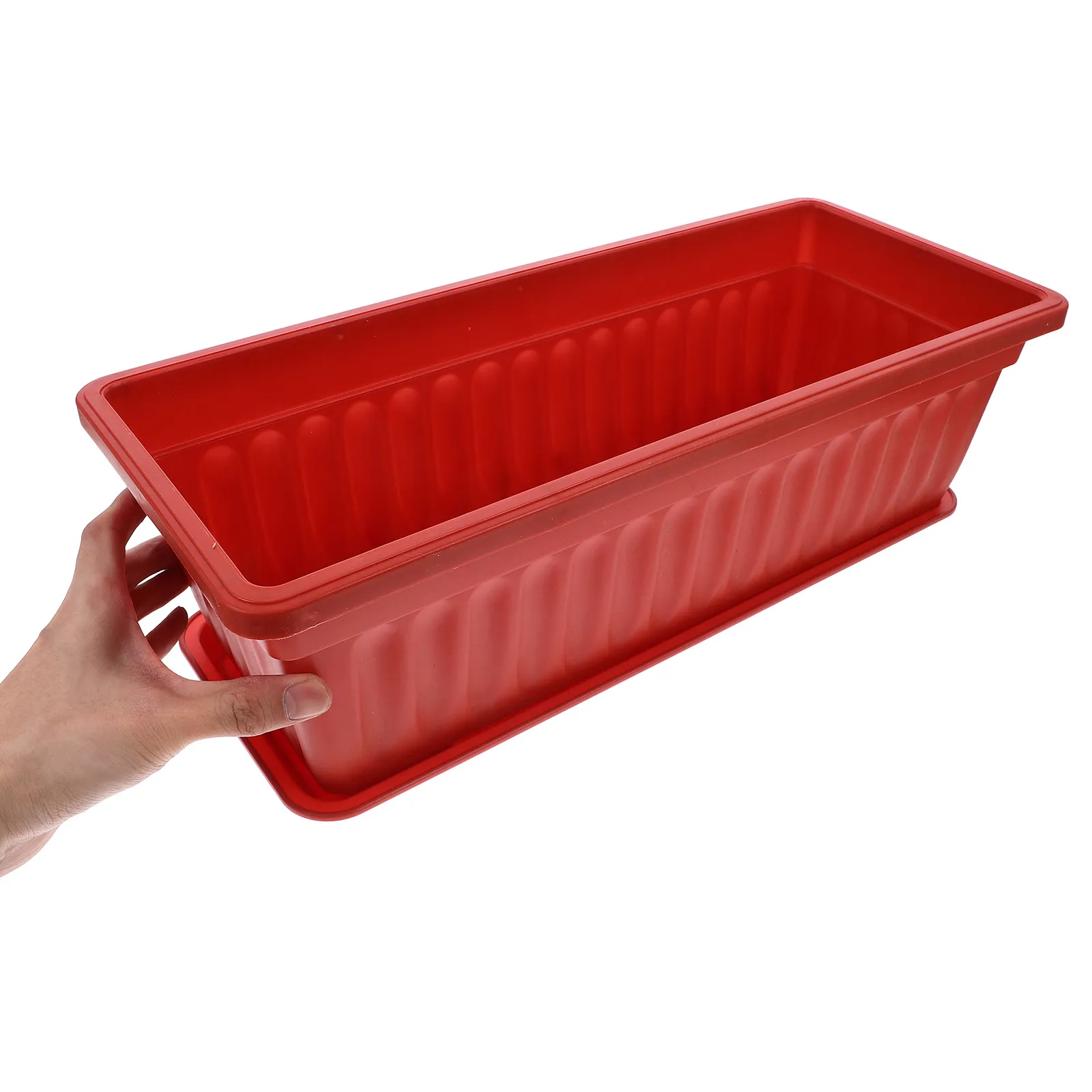 2Pcs Plastic Large Rectangular Plastic Flower Pot Flowerpot Thickened Eco Friendly Garden Roses Trees Grass Indoor