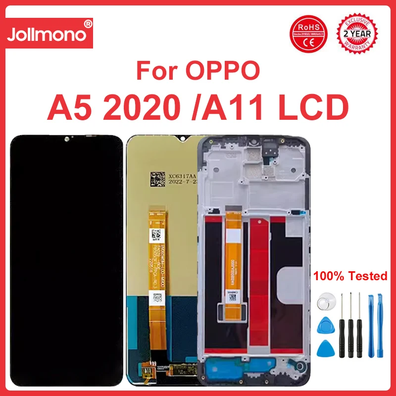 

For Oppo A5 2020 LCD Display With Frame Screen Touch Panel Digitizer Replacement Parts CPH1931 CPH1959 CPH1933 CPH1935