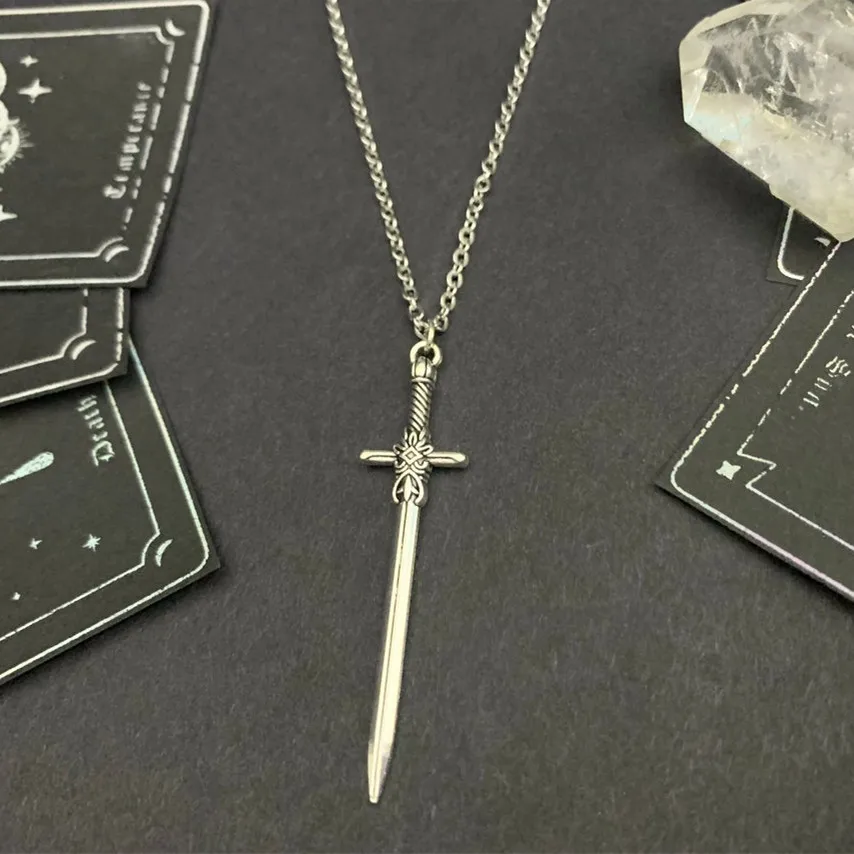 VIKING SWORD NECKLACE, gothic jewelry, grunge pendant, dark academia, witchy norse dagger pendant bewitched, unisex