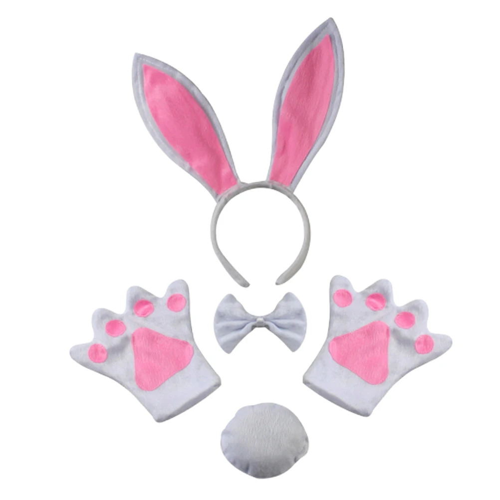 

White Rabbit Tie Hair Hoop Hair Hoop Kids Cosplay Costume Gloves Cosplay Costume Party Supplies Birthday Christmas Gifts