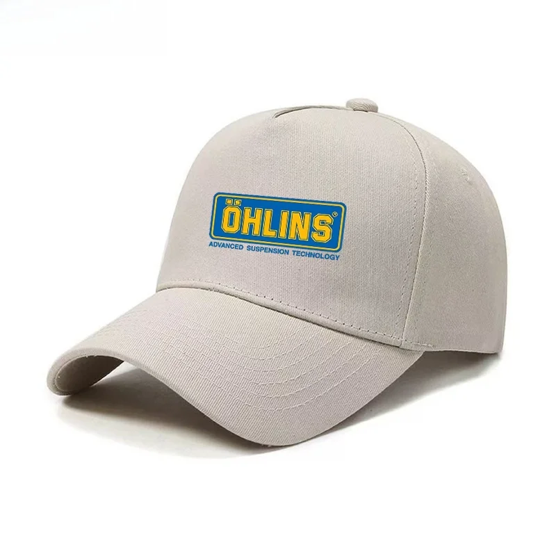 OHLINS Motorcycle Shock Absorber Modification Cap Unisex Youth Casual Baseball Cap Outdoor Riding Duckbill Cap round Top Cotton view 2