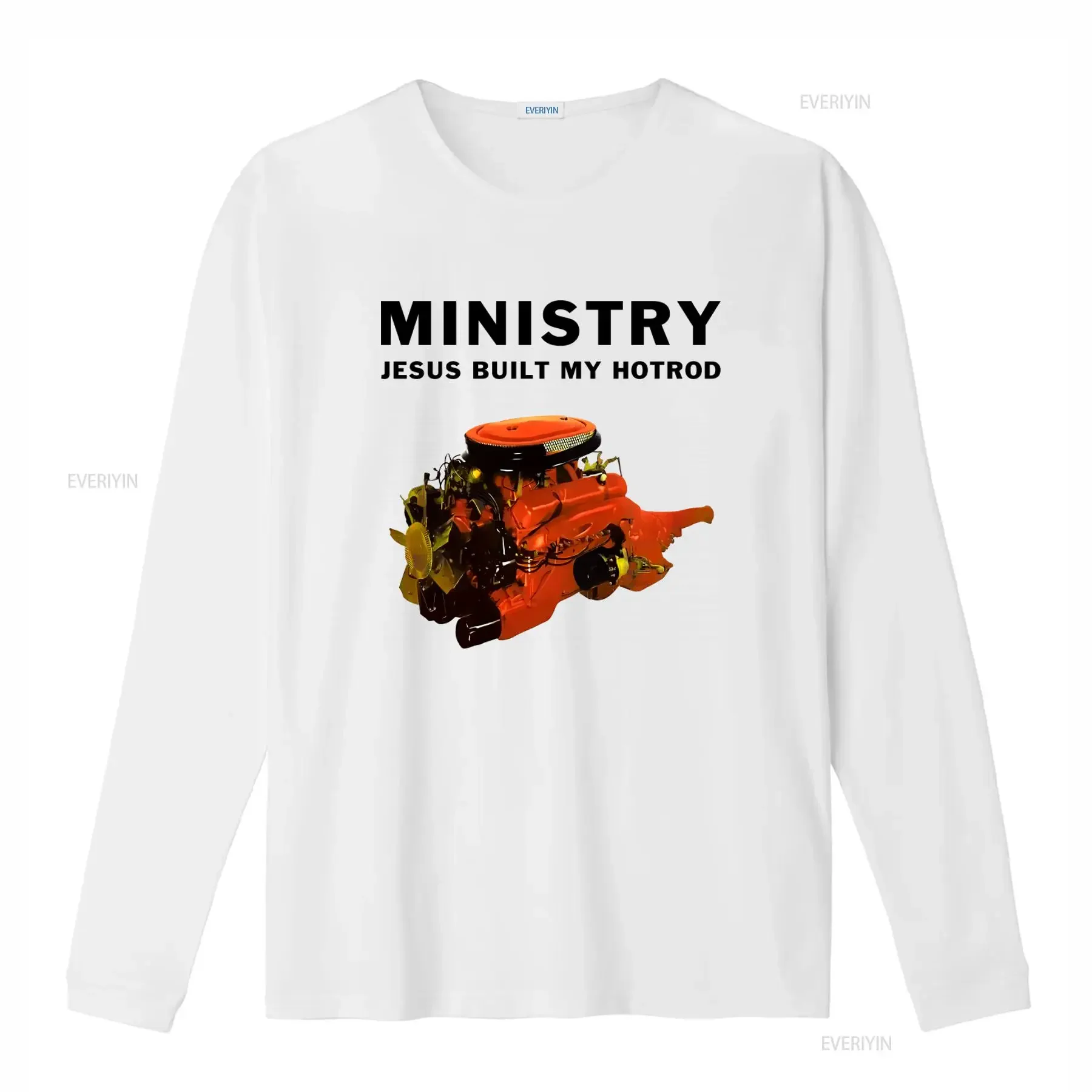 Ministry Jesus Built My Hotrod Vintage Engine T Shirt for Men Unique Automotive Design vintage Washed homme Soft