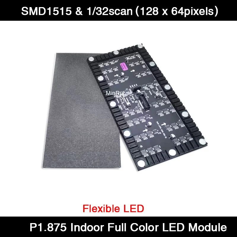 AiminRui P1.875 Indoor High Resolution LED Flexible Panel Module 3in1 RGB SMD Full Color 240x120mm 128x64 Pixels 1/32 Scan
