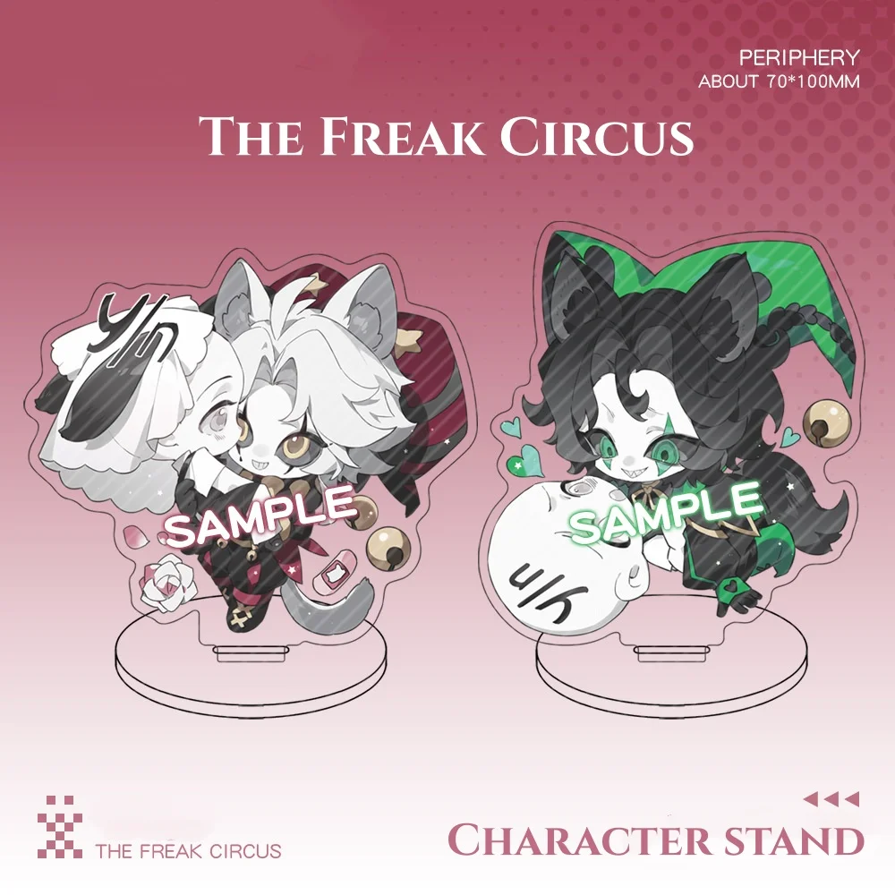 

New The Freak Circus Character Stand Harlequin Plerrot Cartoon Anime Tabletop Acrylic Ornament Game Cute Badge Gift