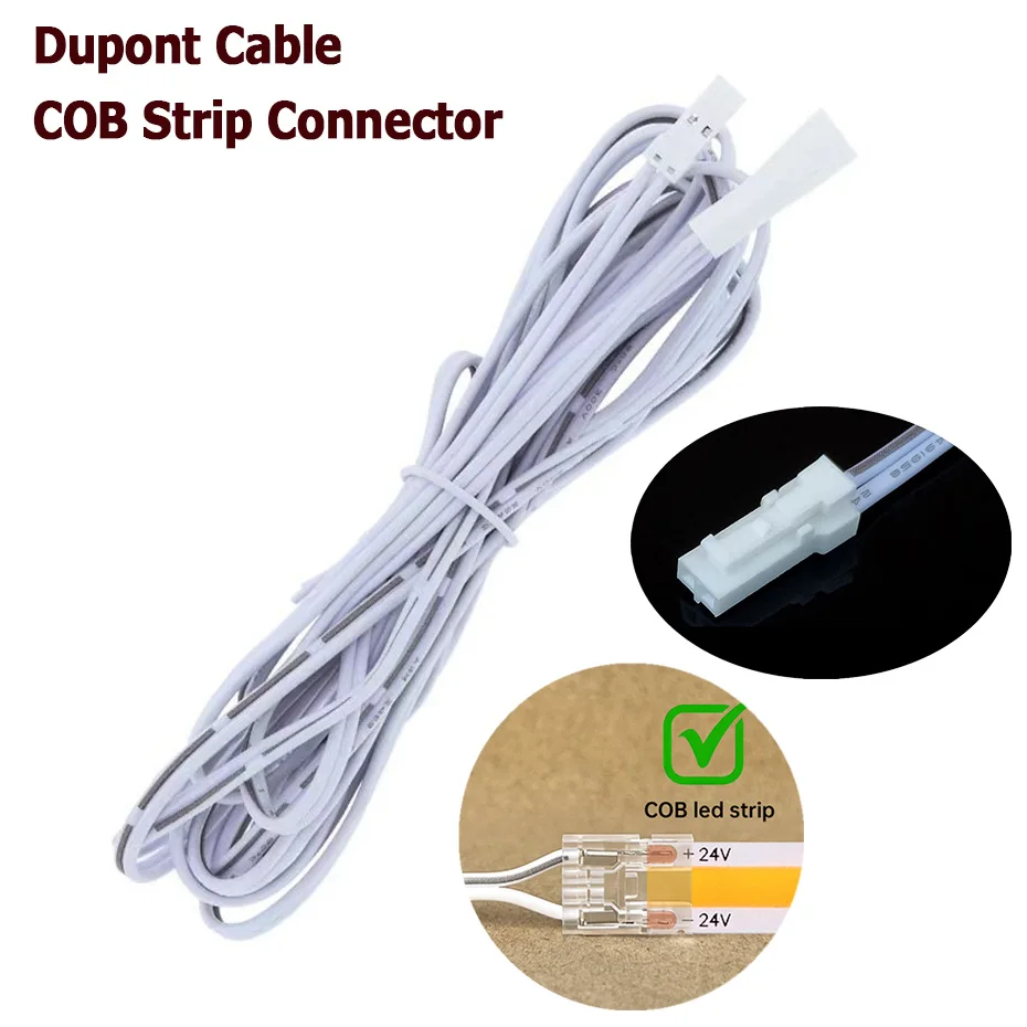 1/3/5 Stück 2m Dupont-Kabel mit 2-Pin 5mm 8mm 10mm COB LED-Streifen-Stecker 12V 24V Schnellverbinder Dupont-Verlängerungskabel-Anschluss