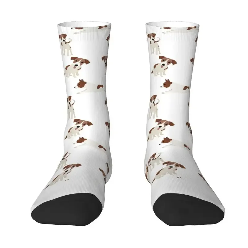 Jack Russell Terrier Funny Love Dress Socks for Men Women Warm Funny Novelty Dog Friend Crew Socks