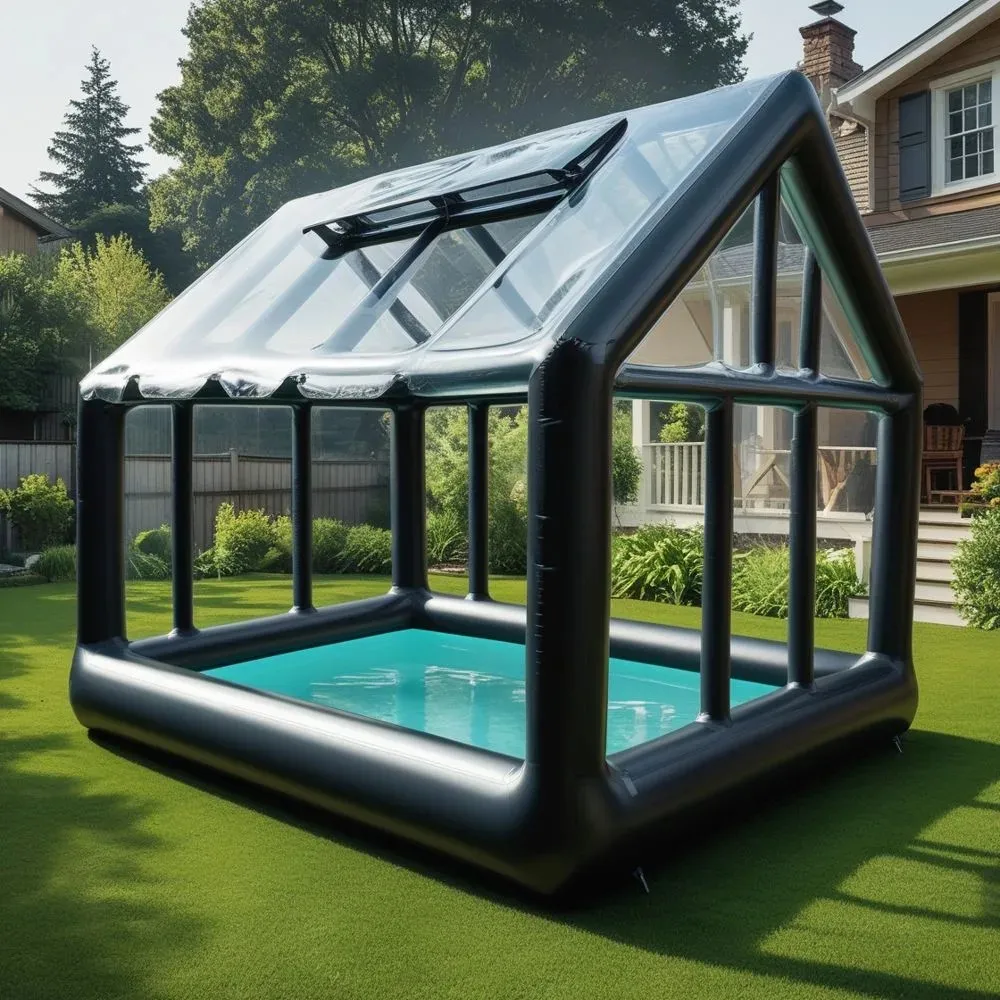 Inflatable Greenhouse Pool Covered Large Inflatable Pool UV Protection Outdoor Inflatable Pool Tent
