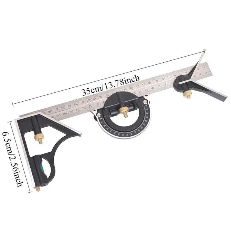 1PC Movable Angle Ruler Stainless Steel 90 Degree Right Woodworking Multi-purpose High Precision Combination Tool