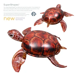 (1Pc) Summer Beach Birthday Party Layout Photo Props Toy Balloon 4D Stereo Realistic Turtle Shape Cartoon Aluminum Film Large Marine Animal Cartoon Balloon