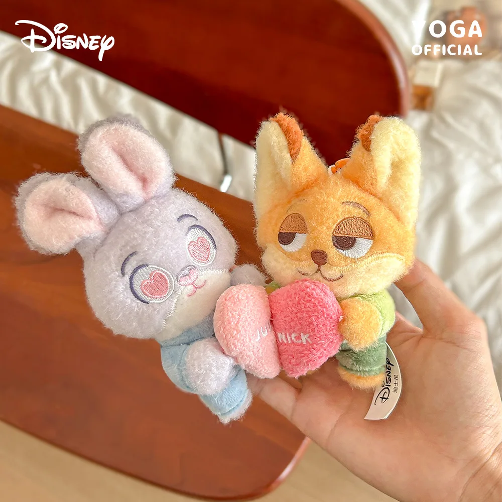

Genuine Disney Zootopia Plush Keychain Cute Judy and Nick Doll Pendant Backpack Bag Charm Valentine's Day Gift for Couples Fans
