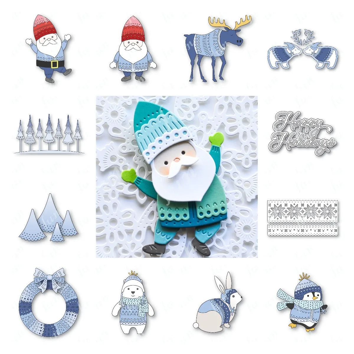 

Happy Holidays Script Words Metal Cutting Dies DIY Scrapbooking Christmas Paper Craft Handmade Album Card Embossing Template