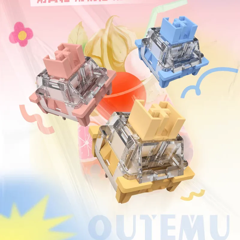 

Outemu Switches Milk Series Milk Peach Tea Blue 3Pins RGB Silent Clicky Linear Tactile Lubed Mechanical Gaming Keyboard Switches