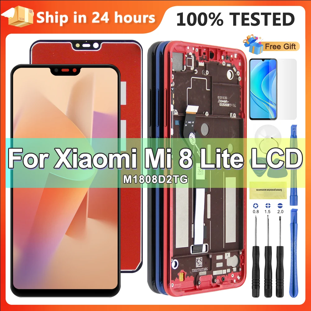 

Экран для Xiaomi Mi 8 Lite M1808D2TG ЖК-дисплей, дигитайзер сенсорного экрана с рамкой для Xiaomi Mi 8 Youth/Mi 8X, замена