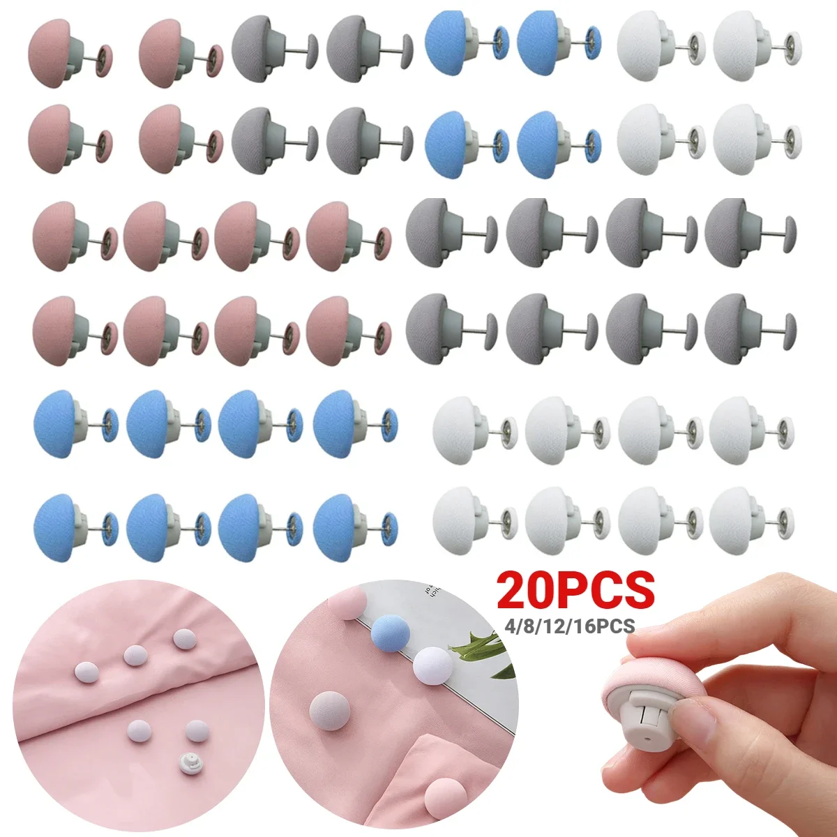 4-20PCS BedSheet Quilt Clip One Button Unlock Duvet Cover Fastener Clip Anti Slip Blanket Buckles Quilt Holder Fixator Grippers