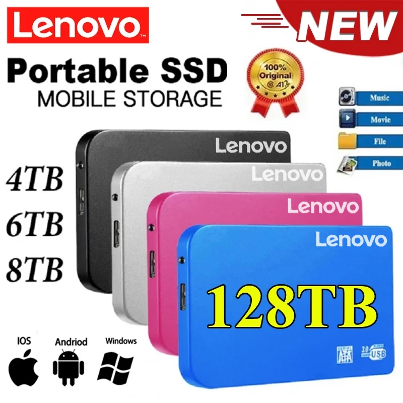 

Lenovo Portable Original 500GB SSD High-speed External Solid State Hard Drive USB3.0 Interface HDD Mobile Hard Drive for Laptops