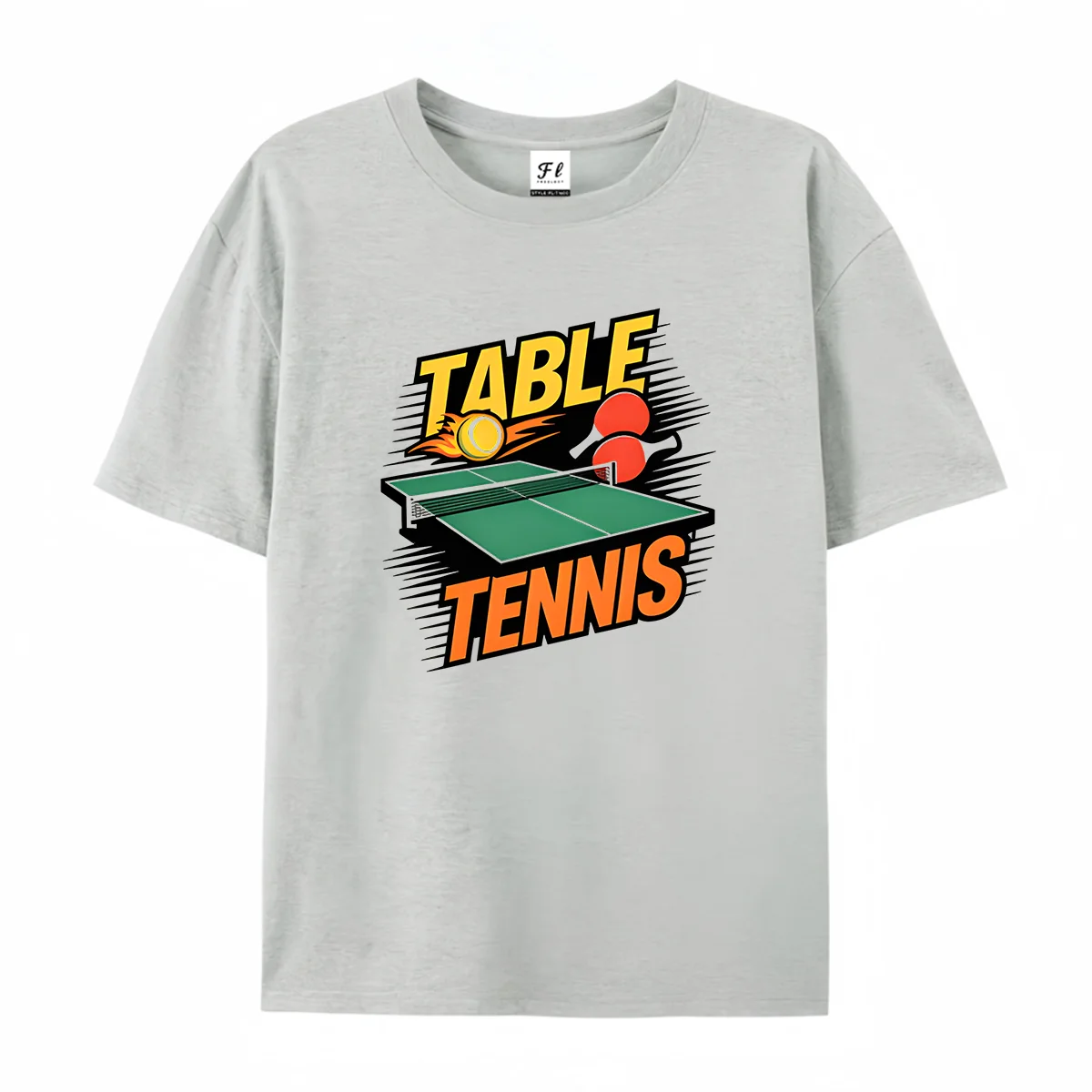 Unisex Table Tennis Graphic Tshirt Summer O Neck Short Sleeve Ping Pong Table Racket Flame Ball Sport Lover Print Casual Soft