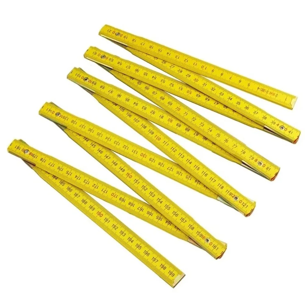 Compact Wooden Folding Ruler 1M 2M Plastic Ruler Metric Scale Extended Folding Carpenter's Ruler Woodworking