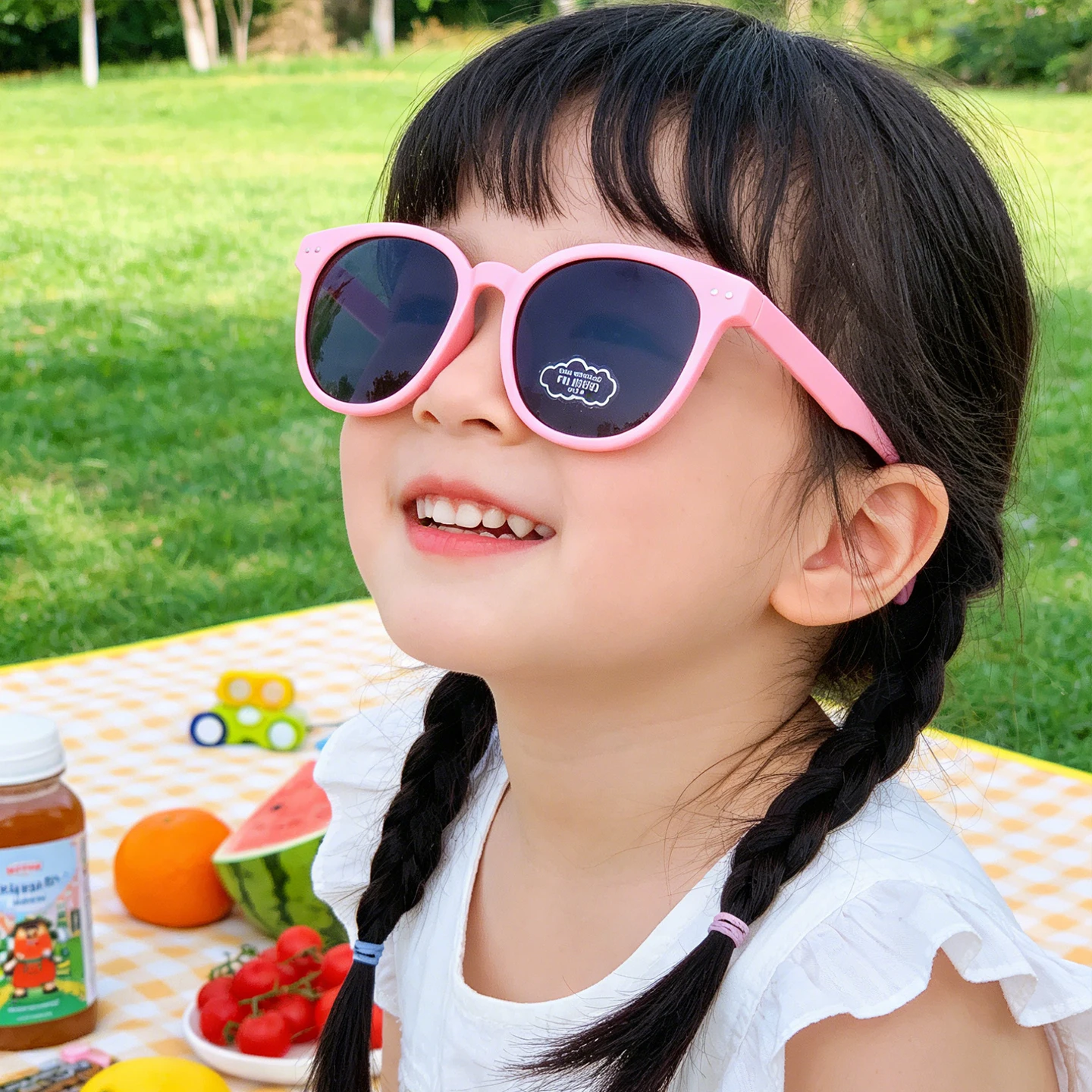 6 Farben polarisierte Kinder-Sonnenbrille mit UV-Schutz, niedlicher Silikonrahmen, koreanische Mode-Sonnenbrille für Kleinkinder, Jungen, Mädchen, Outdoor – Detail 5