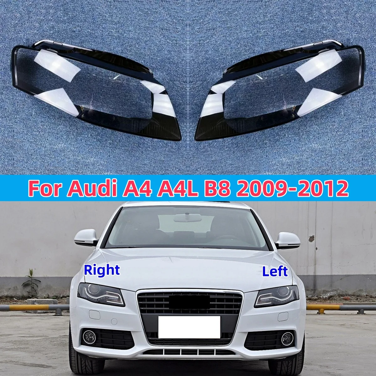 

Для Audi A4 A4L B8 2009 2010 2011 2012, автомобильные аксессуары, крышка фары, прозрачный абажур, линза, корпус фары из плексигласа