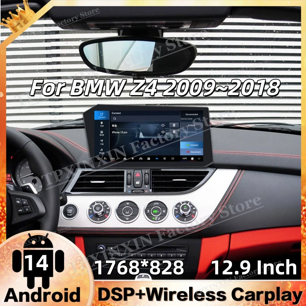 12.9' Multimedia Android 14 Car Radio For BMW 3 Series GT 2013~2017 GPS Navigation Carplay Mirror Link Stereo Receiver Head Unit