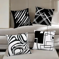 Line Geometric Decorative Pillow Cover Super Soft Polyester Material Living Room Sofa Back Car Pillow Cover Home Decoration