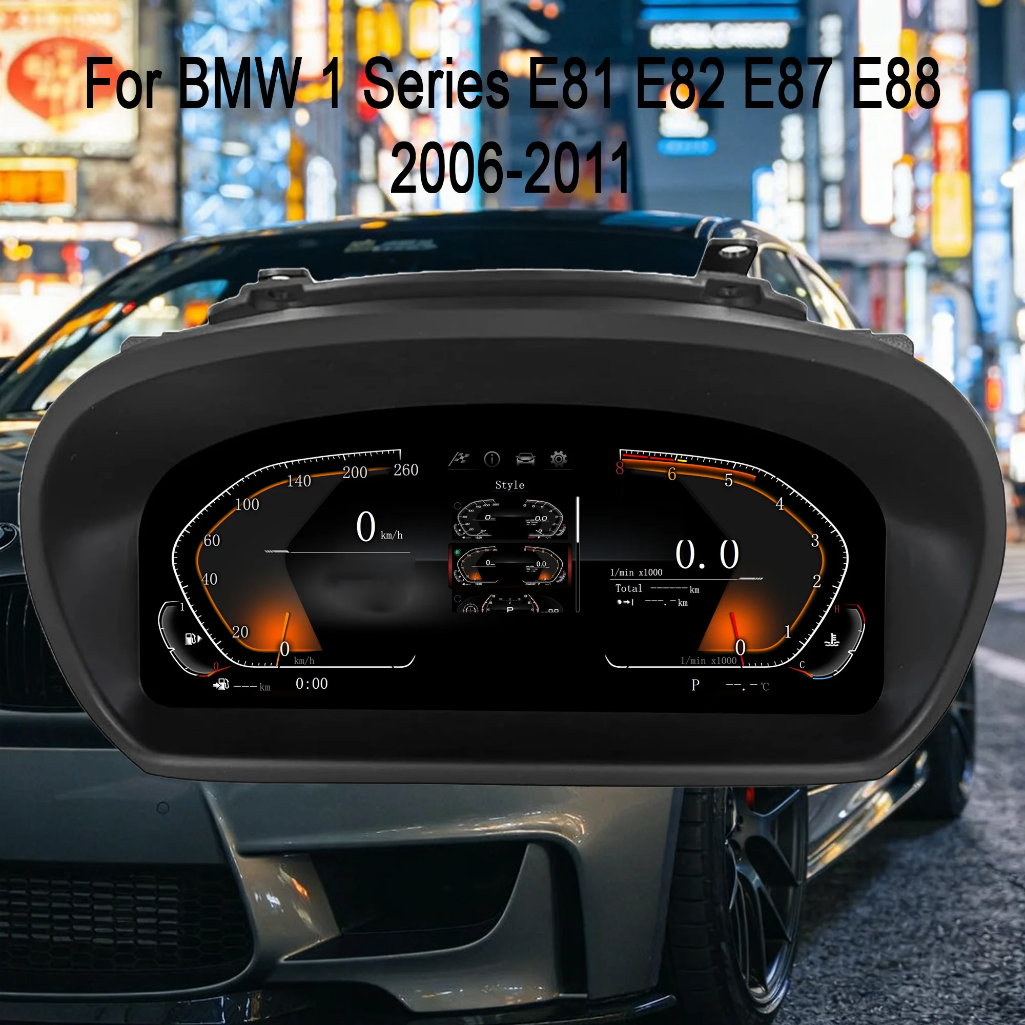 

Digital instrument cluster For BMW 1 Series E81 E82 E87 E88 2006-2011 LCD Speedometer,Dashboard,Gaug,10'' HD screen 1920*720