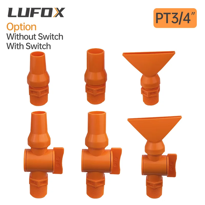 PT3/4 Plastic Air & Water Nozzles - Select Your Type (Duckbill, Flat, Round)