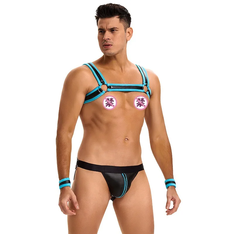 مثلي الجنس الهذيان تسخير الوثن الملابس الهذيان حزام الجنسي الصدر الرجال تسخير أحزمة قابل للتعديل BDSM الجسم عبودية قفص الأشرطة مجموعات #3