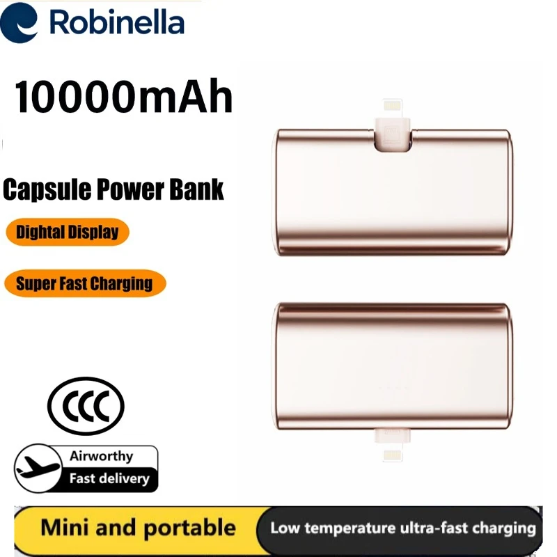 

10000 мАч капсульный внешний аккумулятор большой емкости с сверхбыстрой зарядкой Powerbank Portabel внешний аккумулятор для APPLE или Android НОВЫЙ