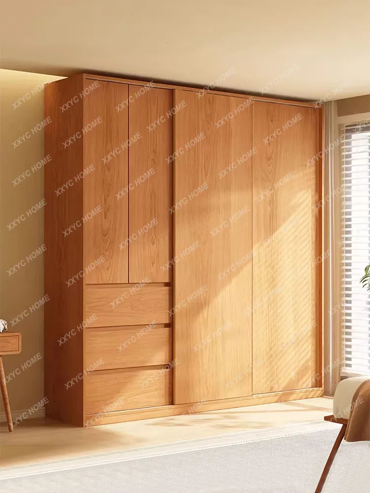 Customized wardrobe sliding door aviation aluminum honeycomb panel log wind home bedroom new sliding door aluminum alloy cabinet