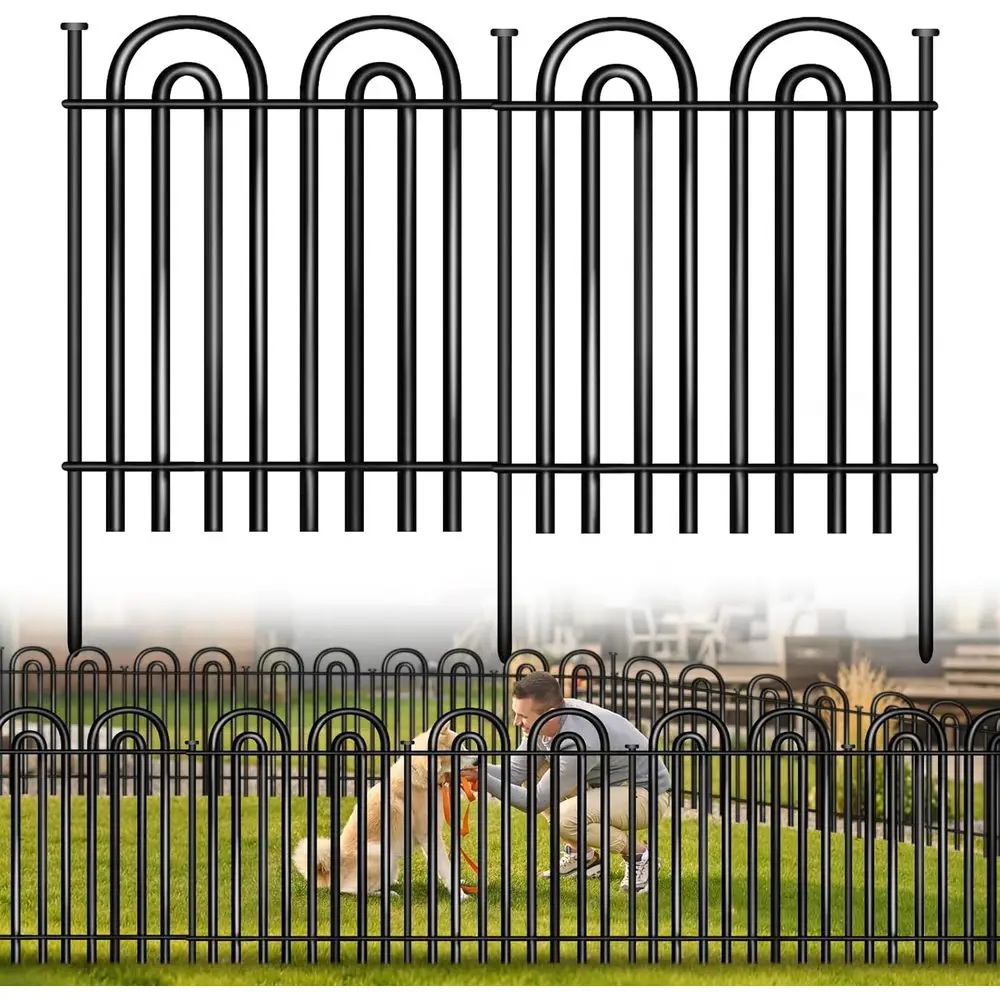 

Decorative Garden ence, 10 Panels No Dig ence, 32 in(H) x 24.16 t(L) Animal Barrier or Dogs Rabbits, Rustproo Metal Arched Decor
