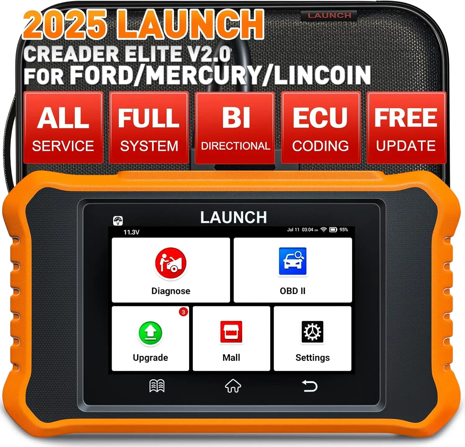 

X431 Creader Elite 2.0 OBD2 Scanner for Ford, Lincoln, Mazda, All Resets, ECU Code, AUTO VIN