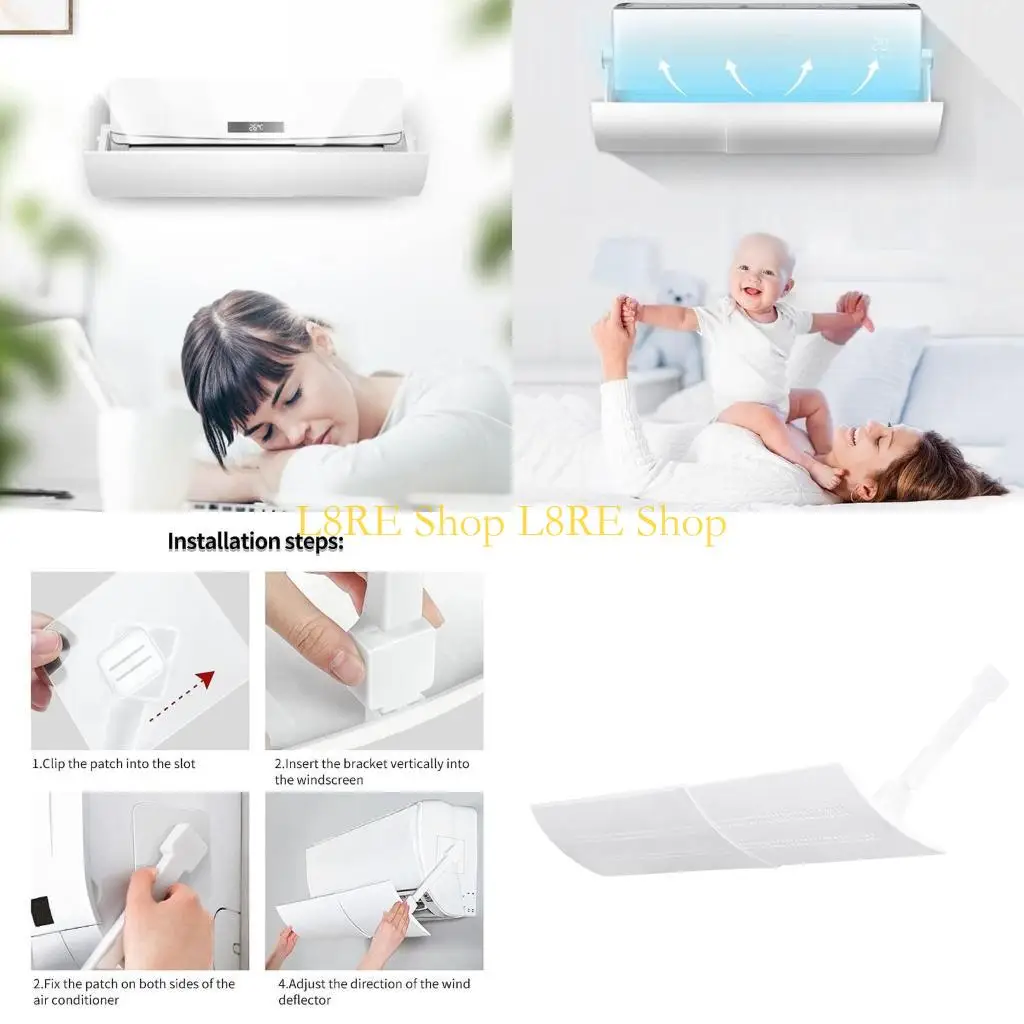 

L8RE Scalable Air Conditioning Deflector Air Diverter Cover Telescopic Anti-Wind Baffles Anti Direct Blowing Windshield Guide