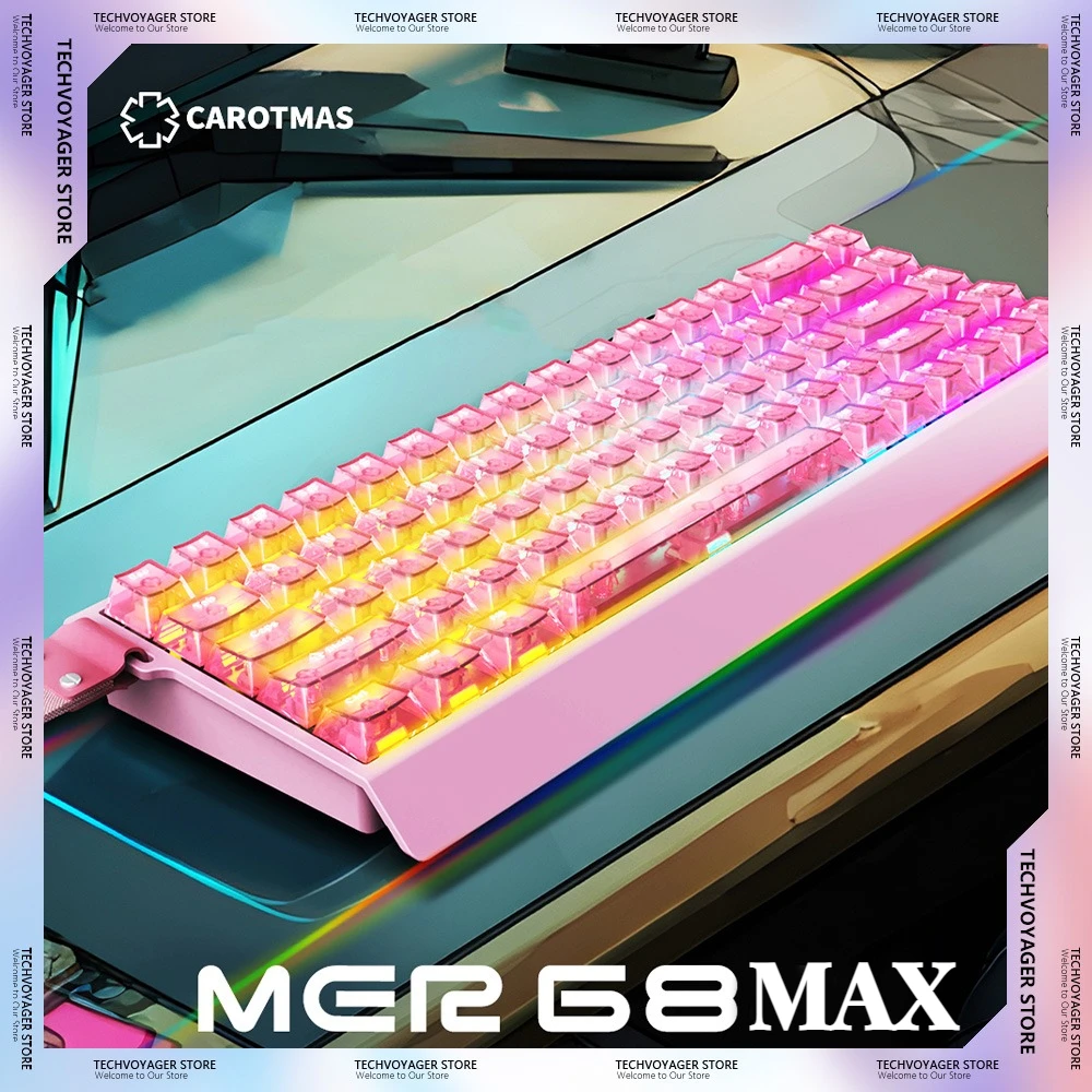 

IROK Carotmas Mercury68 Max Магнитный переключатель Механические клавиатуры 8K RT0.001 мм с низкой задержкой Пользовательская проводная игровая клавиатура ПК Подарки