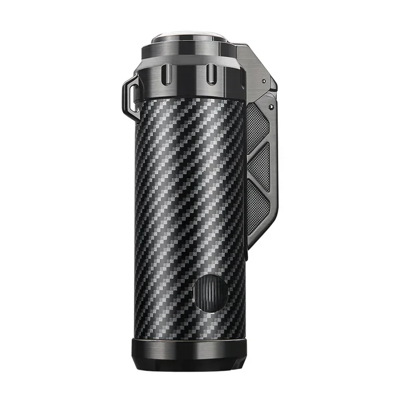 

HONEST Cigar Inflatable Windproof Lighter, 3 Flame Direct Injection Large Fire Igniter, Portable Large Capacity Air Compartment