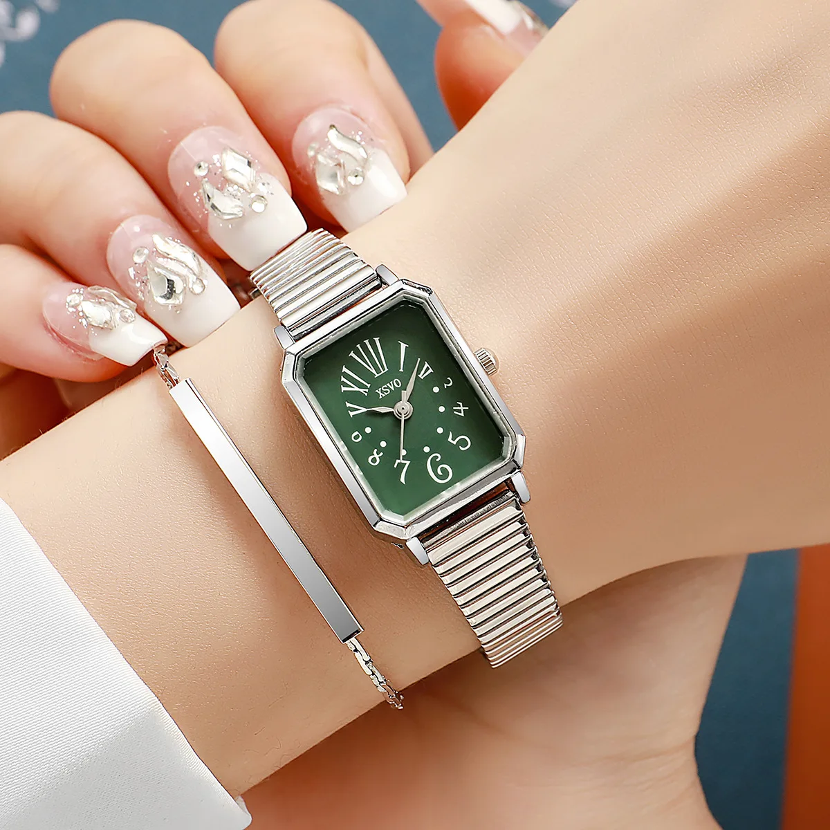 

Женские кварцевые часы-браслет, комплект женских зеленых часов, дропшиппинг, модные подарочные наручные часы для девочек, дропшиппинг, Relojes Para Mujer