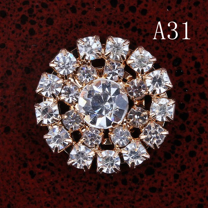 10PCS Handmade Vintage Metal Decorative Buttons Crystal Pearl Flower Center Alloy Flatback Rhinestone Buttons Craft Supplies