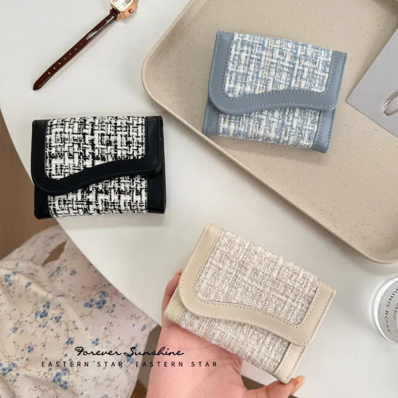 

1 Piece Women Girl Purse Wallets Simplicity Chic Korean Card Purse for Student Worker Fashion Solid Color Card Wallet