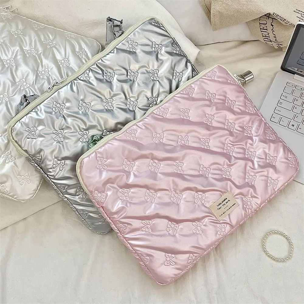 

Protective With Handle Computer Sleeve Bag Bowknot Design Soft Thin Computer Carrying Bag Cute 15 Inch Tablet Sleeve Business
