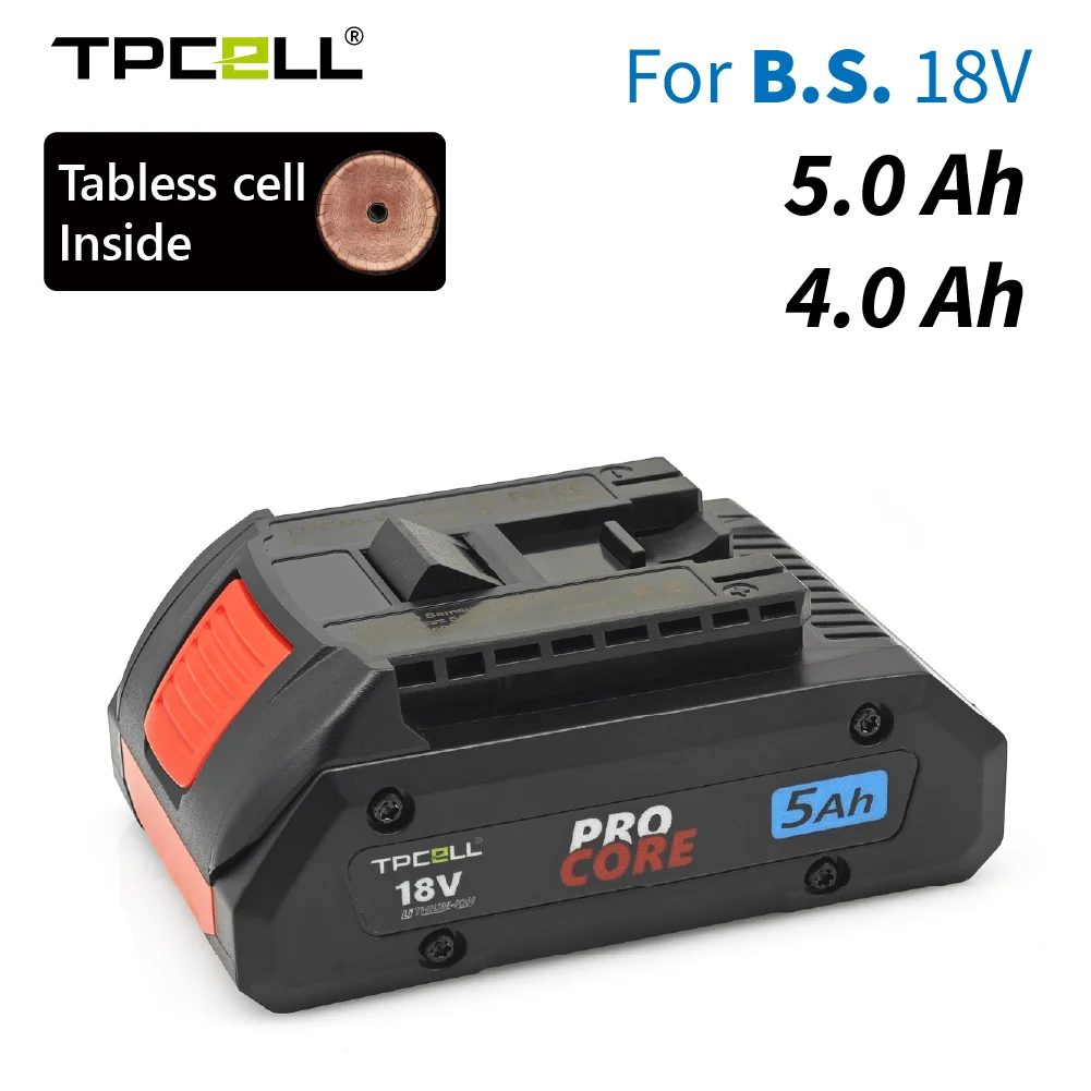 TPCELL 4AH/5AH For ProCORE 18V Professional Tabless 21700 Battery 18V Li-ion Replacement for BAT609 BAT618