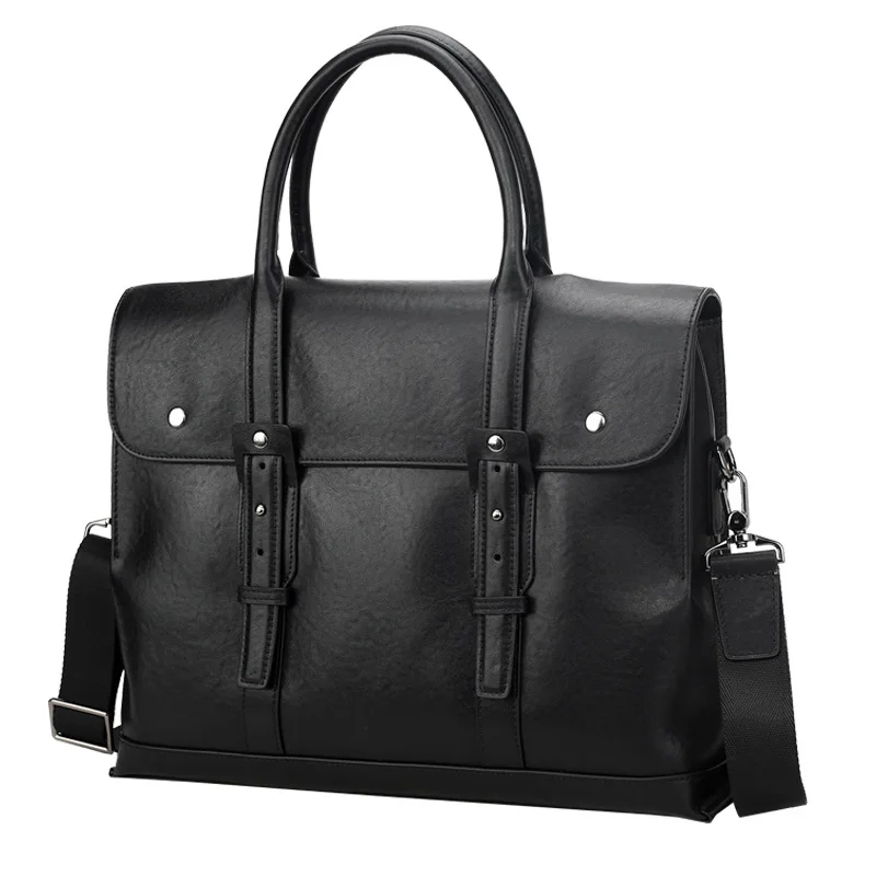 2026 New High end Cover Handheld Detachable Men's Genuine Leather briefcase Cowhide Business Laptop Bag Meeting Document Handbag