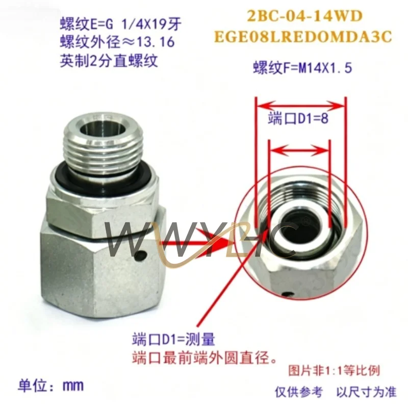2Pc Suitable for Hydraulic Lightweight Card Sleeve Joints, British Thread Rubber Gasket Sealing