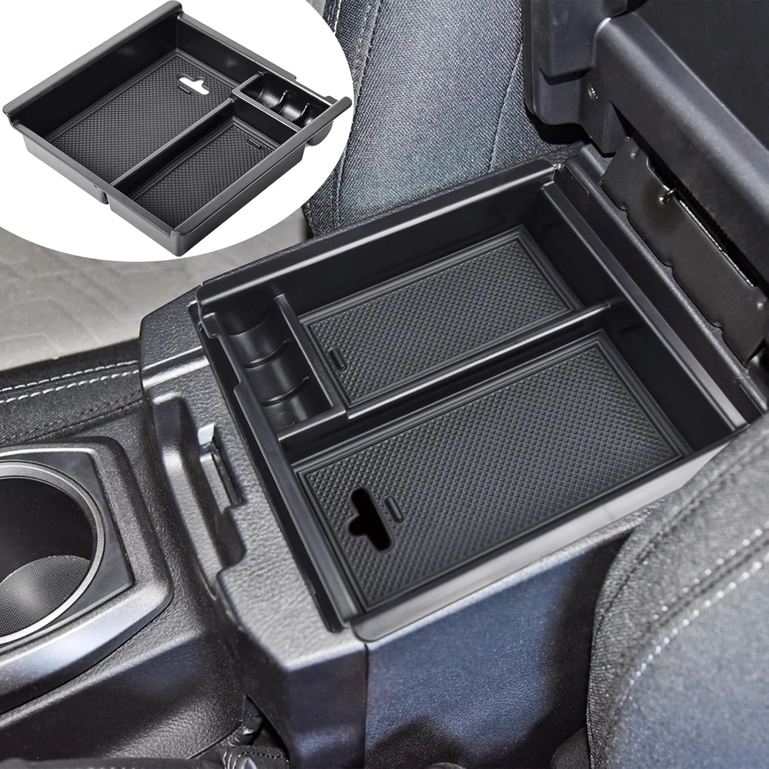 

Car Center Console Hidden Box Armrest Storage Box Tray Organizer For Toyota Tacoma 2016 2017 2018 2019 2020 2021 2022 2023