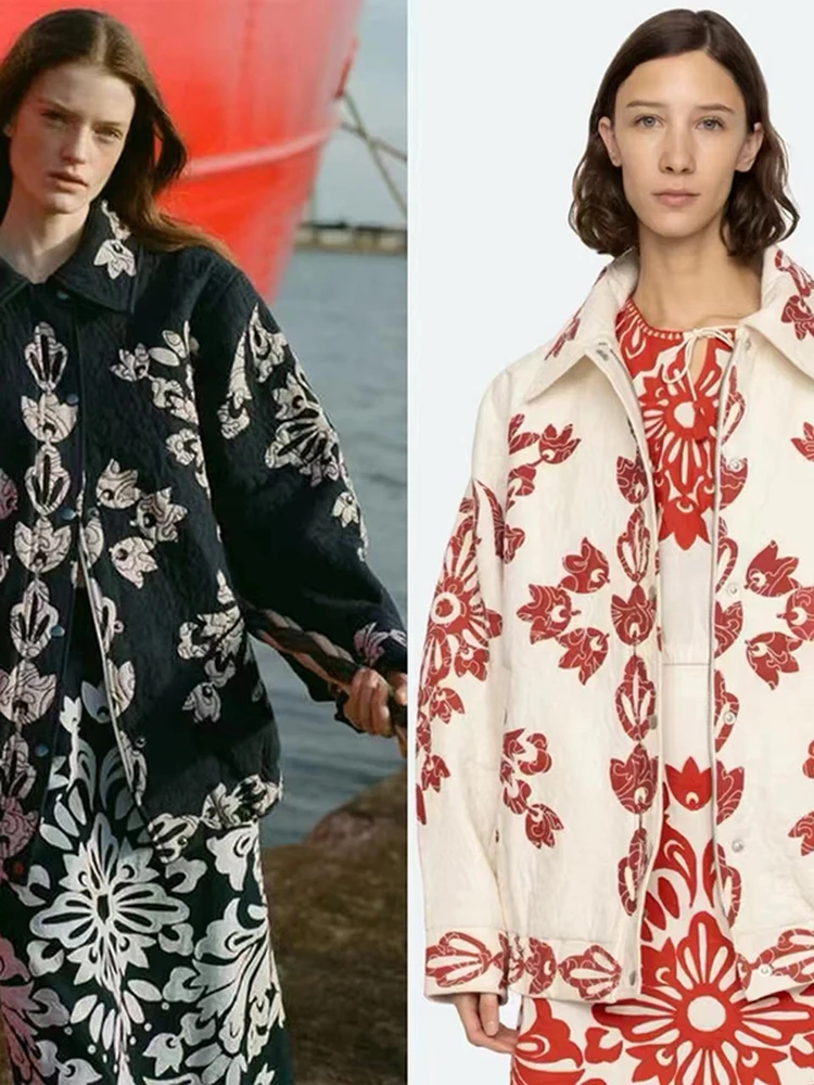 

Женская хлопковая одежда средней длины с воротником Jaet, цветная блузка с вышивкой, свободная посадка, осенне-зимняя модная одежда для поездок на работу