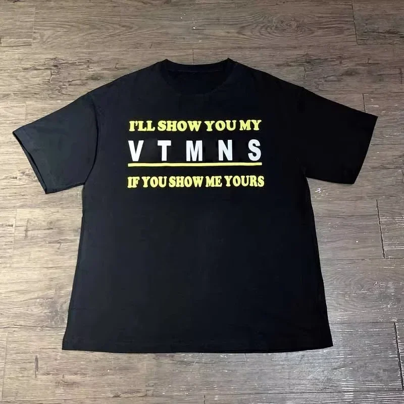 

2025 Luxury Vt Logo Full Print Unisex T-shirt T-shirt Hip Hop Super Men Women Casual Cotton Summer Fashion Short Sleeve T-shirt