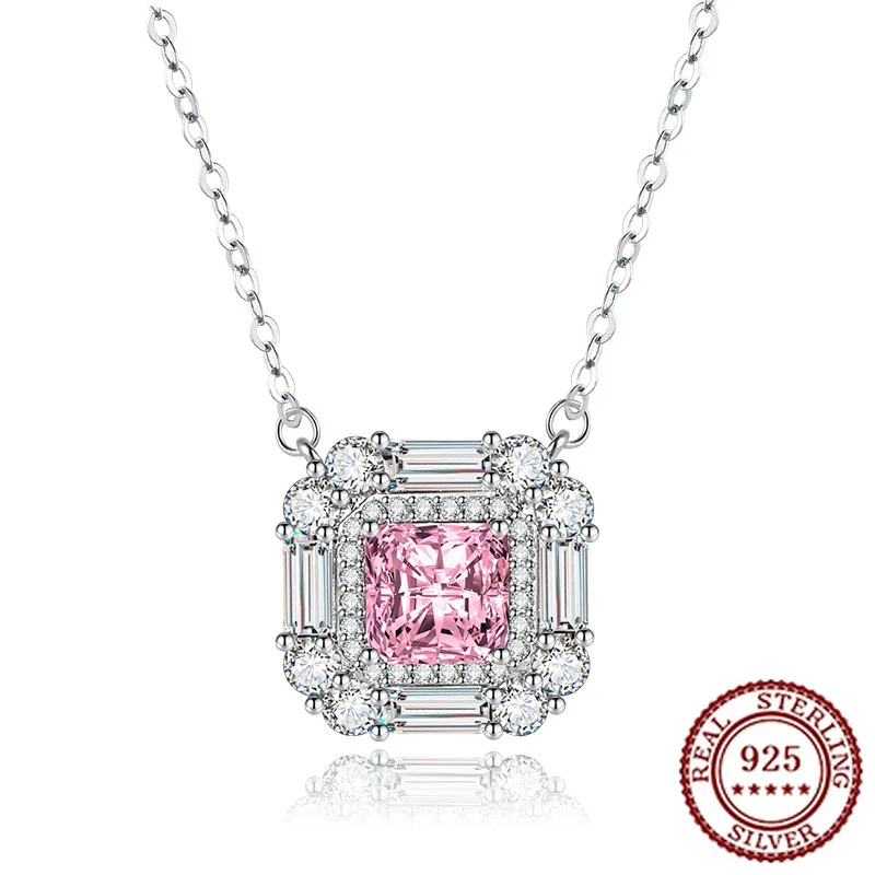 

925 Sterling Silver Ruby Necklace for Women's Fashionable Temperament, Versatile Color Treasure Collarbone Chain