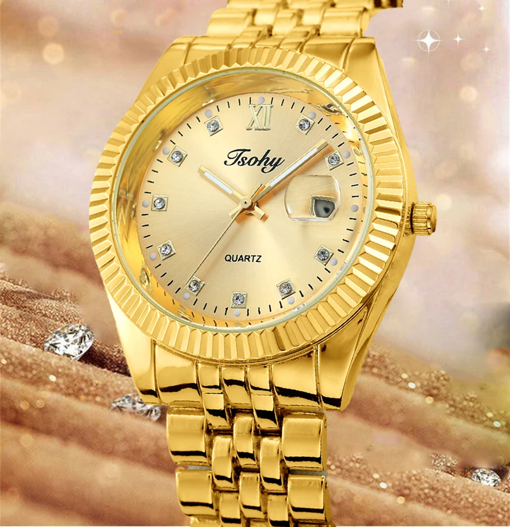 บรรยากาศที่งดงามบนนาฬิกาผู้ชายเกรดในนาฬิกาทองสไตล์ต่างประเทศสุภาพบุรุษธุรกิจนาฬิกาผู้ชายเรียบง่ายทั้งหมด