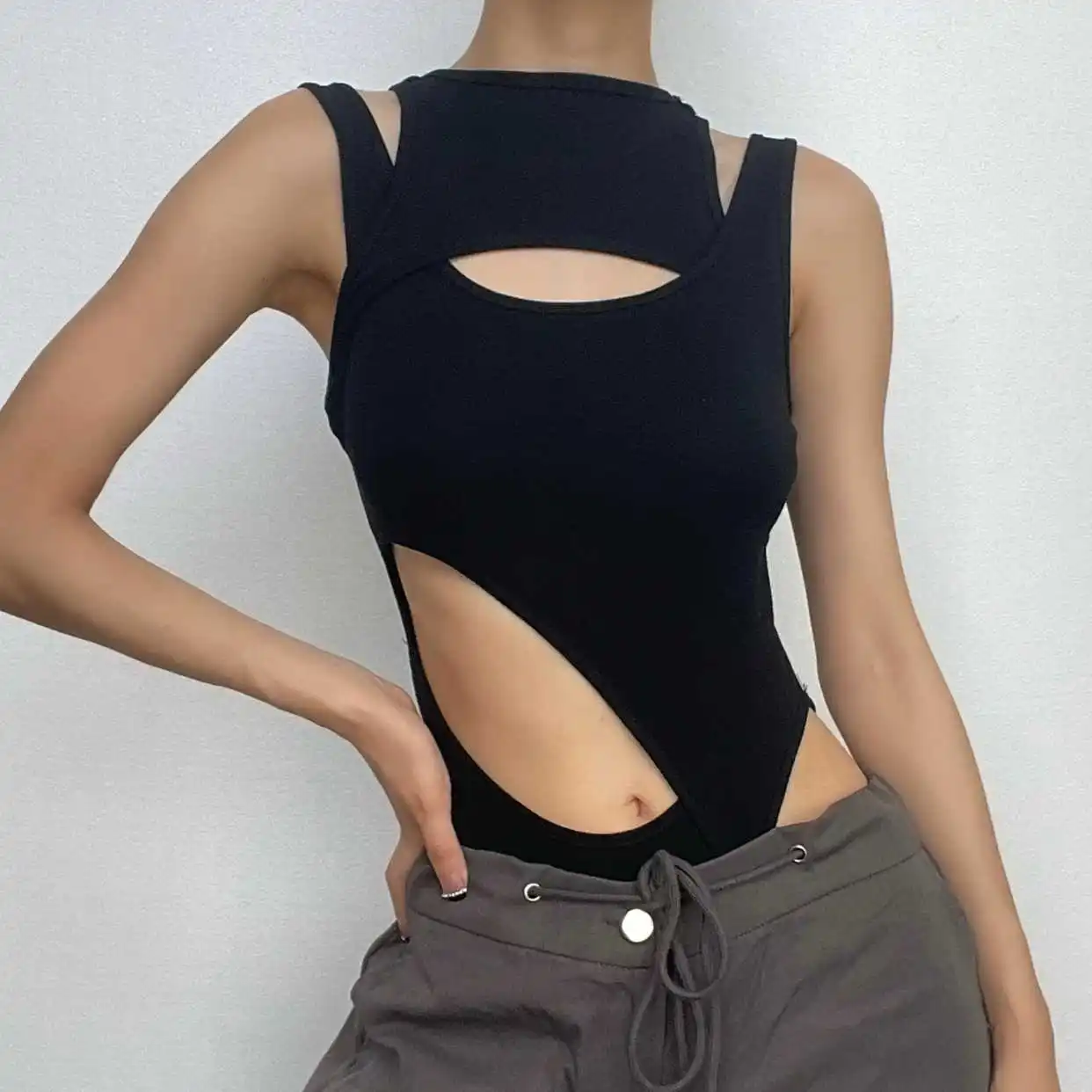 

Sexy Asymmetric One Piece Swimsuit Women Swimwear Fashion Lady Cutout High-Cut Leg Bathing Suit Female Summer Holiday Beachwear